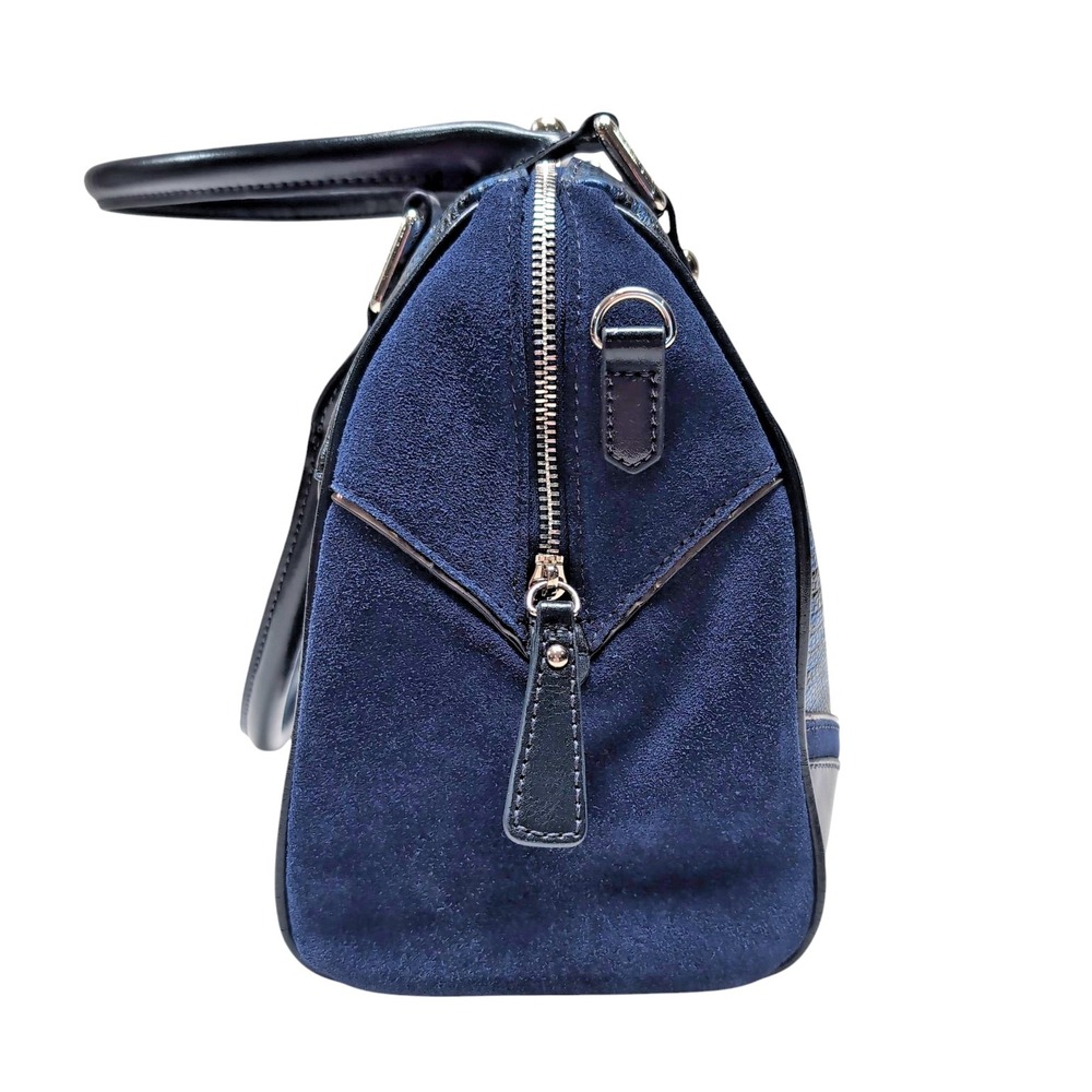 Original Sharif Couture Blue Black Satchel Crossbody Handbag Faux Leather READ - Picture 10 of 16